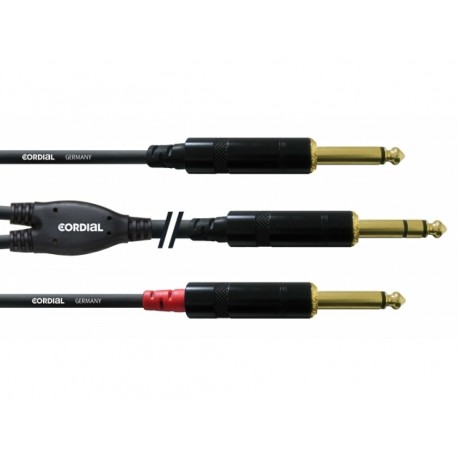 Cable Jack Stéréo -  2x jack mono (insert) - 3m