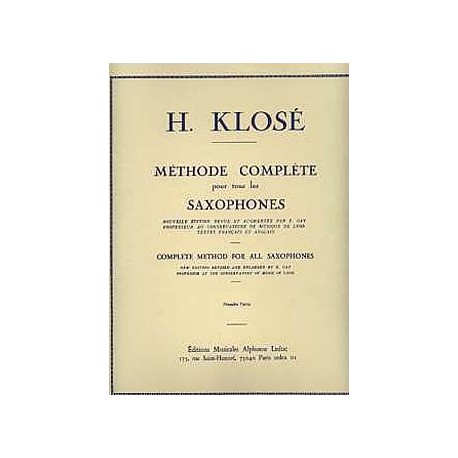 Méthode Complète de Saxophone Vol. 1 - Klosé