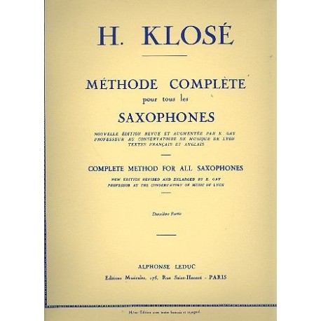 Méthode Complète de Saxophone Vol. 2 - Klosé