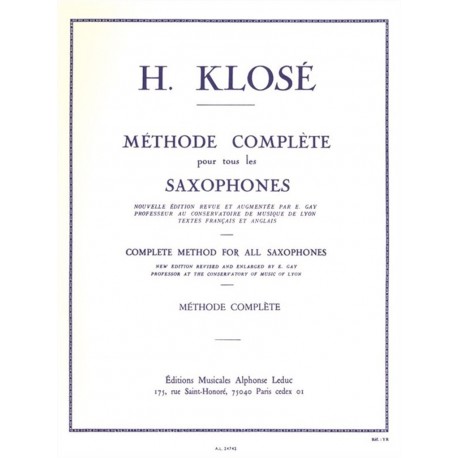 Méthode Complète de Saxophone Vol. 1 & 2 - Klosé