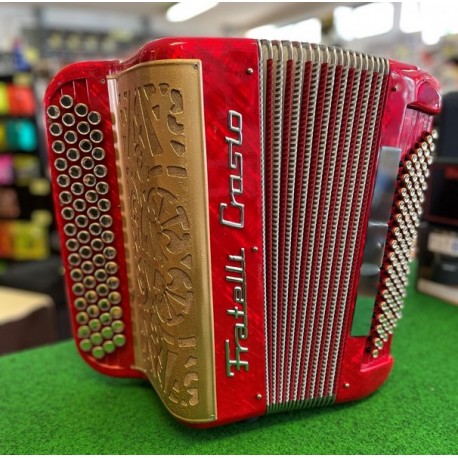 Accordéon Fratelli Crosio 3 voix, 96 basses - Rouge/or - Occasion