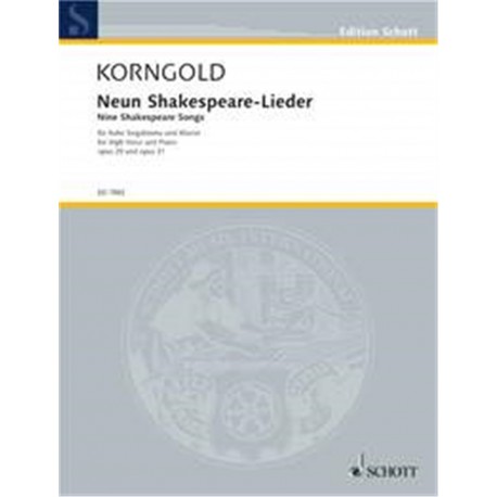 Shakespeare Songs(9) Opus 29 31 (High Voice) - Voix + Piano