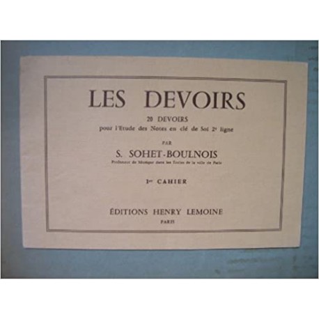 Les devoirs Sohet-Boulnois - 2è cahier