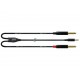 Cable Mini Jack Stéréo 3.5 -  2x jack 6.5 mono - 3m