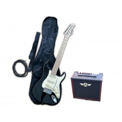 Prodipe Junior Stratocaster - Black - Guitare Electrique set