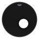 Peau 22" REMO Powerstrok 3 Ebony Resonant + Chablon Trou