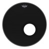 Peau 22" REMO Powerstrok 3 Ebony Resonant + Chablon Trou