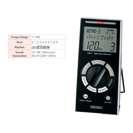Métronome SQ-200 - 3 mémoires - Seiko