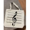 Sac en tissu et clé de sol avec fermeture éclair