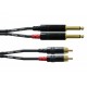 Câble 2×Jack 6.3mm - 2×RCA, 3m
