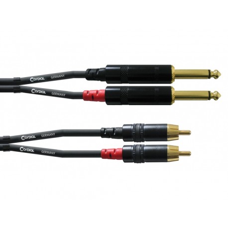 Câble 2×Jack 6.3mm - 2×RCA, 3m