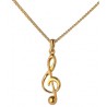 Pendentif + Chaîne - Clé de Sol (couleur Or)