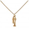Pendentif + Chaîne - Cornet / Trompette (couleur Or)