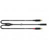Stereo Mini Jack femelle -  2x RCA - Cable adaptadeur
