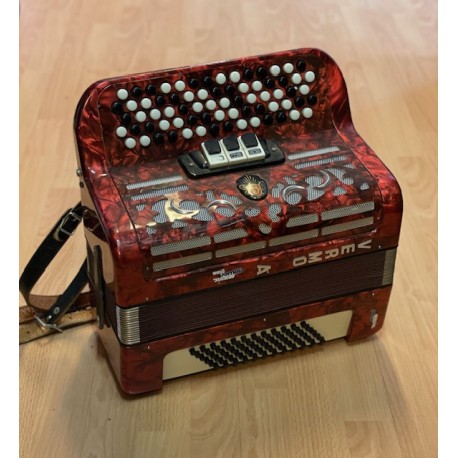 Accordéon VERMONA 2 voix Rouge - 72 basses - Occasion
