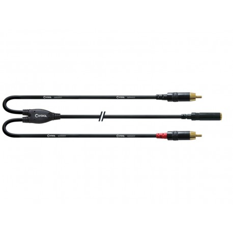 Stereo Mini Jack femelle -  2x RCA - Cable adaptadeur