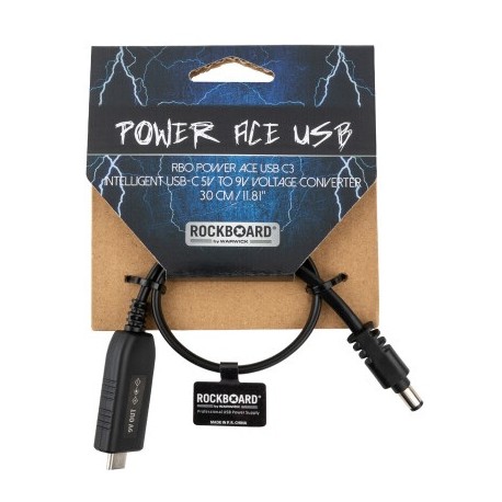 Cable Alimentation USB-C 5V to 9V, 30 cm - Pedale Rockboard