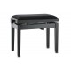 Tabouret Piano Deluxe Autolift Noir Mat + Velours Noir