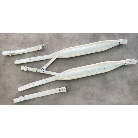 Bretelles Accordeon 6cm Cuir/Velours - BLANC - max 100cm