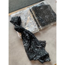Foulard avec notes de musique - BLANC